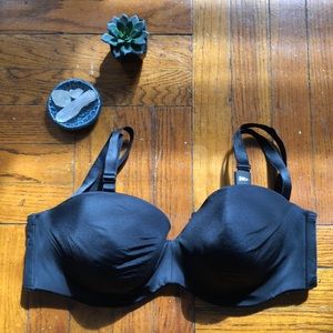 Curvy Couture Black Strapless Bra